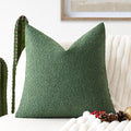 Foindtower Textured Boucle Throw Pillow Covers Accent Solid Pillow Cases Cozy Soft Decorative Couch Cushion Case for Chair Sofa Bedroom Living Room Home Decor, 18 x 18 Inch,Hunter Green