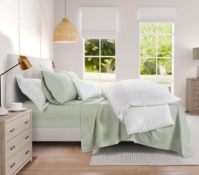 Full Size Bed Sheets Deep Pocket Cotton 1000 Thread Count Luxury Sheets (Fits Upto 17"), Full Size Sheet Sets, Long Staple Cotton Breathable Bed Sheets Full Size Sheets Set- Mineral