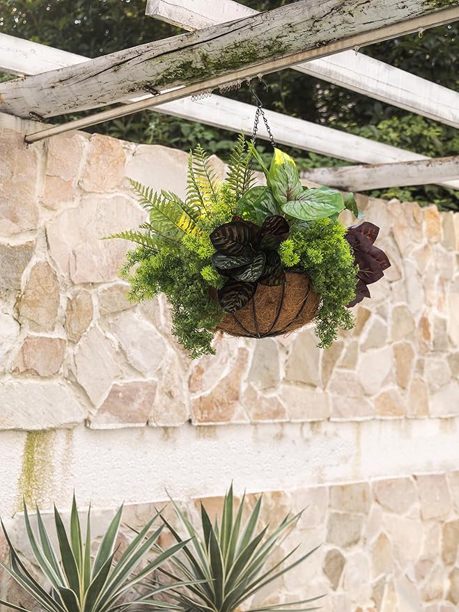 PARTY JOY 12 Bunches Fake Plants Outdoor, Fake Bushes UV Resistant Artificial Flowers Greenery Shrubs Faux Greenery for Outdoor Garden Patio Front Porch Yard Decor