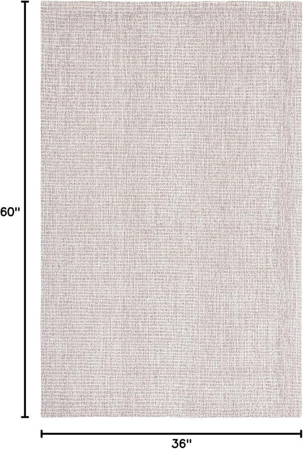 SAFAVIEH Abstract Collection Accent Rug - 3' x 5', Ivory & Grey, Handmade Wool, Ideal for High Traffic Areas in Entryway, Living Room, Bedroom (ABT468G)