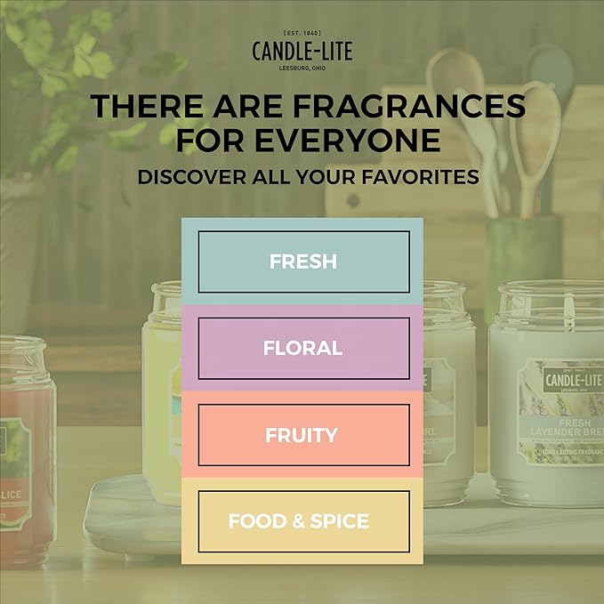 Candle-lite Scented Candles, Ocean Blue Mist, 18 oz Jar, Proudly Poured in The USA, Aromatherapy Candle, Single-Wick with 110 Hours of Burn Time, Perfect for Creating a Relaxing Ambiance