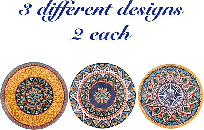 Bico Havana Appetizer Plates Set of 6, 6 Inch Small Ceramic Dessert Plates for Snacks, Salad, Tablescape, Microwave and Dishwasher Safe, Gift for Housewarming and Thanksgiving