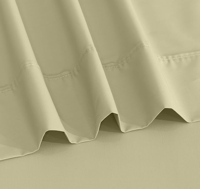 RUVANTI 100% Cotton King Size Sheets Set, 4 Pieces, Soft & Breathable Percale Weave Bedding, Deep Pocket 16", Hotel Standard, Crisp Cool Feel, Durable, Perfect Dyed Bed Sheet, Sage Green
