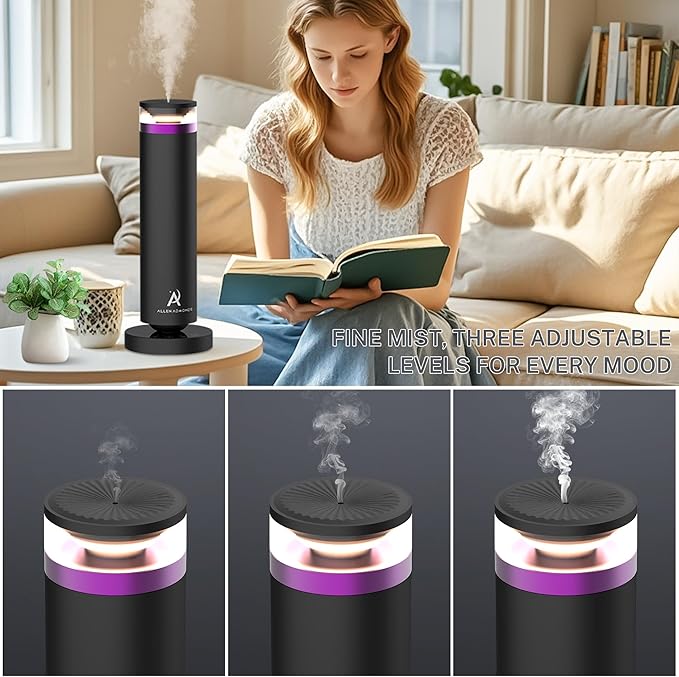 Waterless Scent Diffuser, Essential Oil Diffuser for Large Room up to 1500 Sq Ft with Warm White Breathing Light, Remote and Touch Control, No Oils Included, for Home Office Hotel