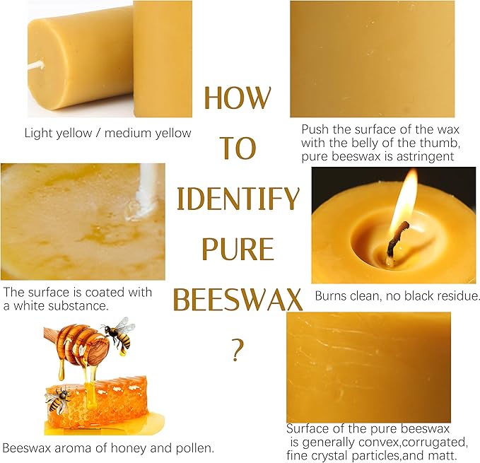 Natural Beeswax Candles 3 Packs, 105 Hours Burn Time Total, 100% Pure Beeswax Pillar Candles for Emergency Prayer Home Decor, Bees Wax Candle for Relax, Smokeless & Dripless [2x4 inch]