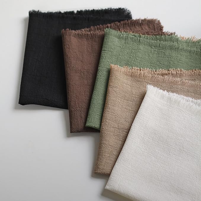 Handmade Cloth Napkins 100% Cotton Napkins with Fringe，Delicate Handmade Cloth Napkins for Dinners, Parties, Weddings and More，18 x 18 Inch Set of 4 - Sage Green