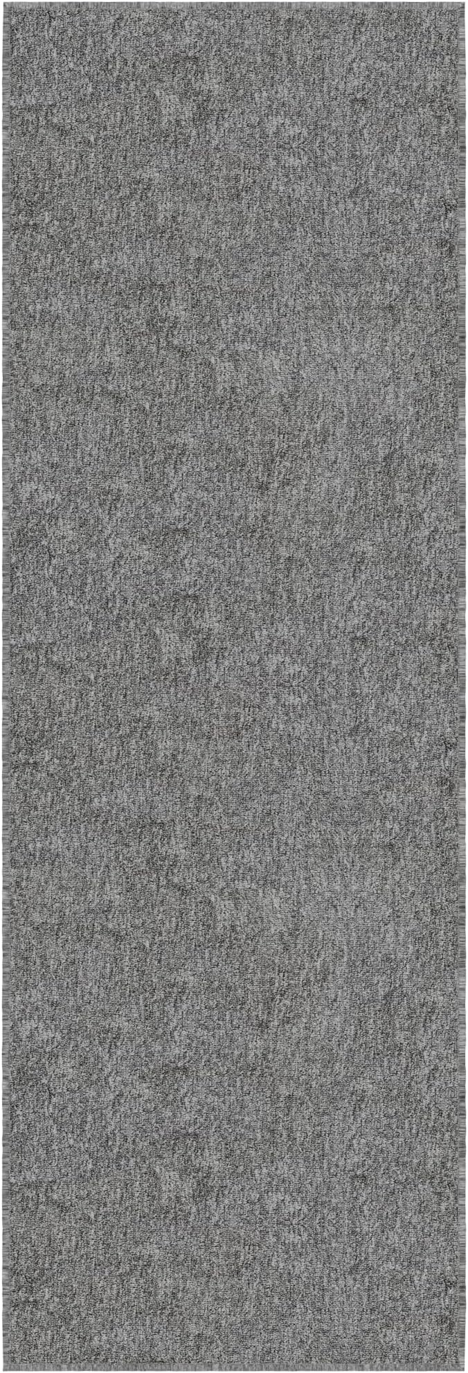 Ottomanson 2'7" x 10' Ultra-Thin Hallway Runner Rug - Durable Non-Slip Carpet for High-Traffic Areas - Fits Under Doors for Seamless Entry - Ideal for Kitchen, Entryway, Bedroom & Living Room, Gray