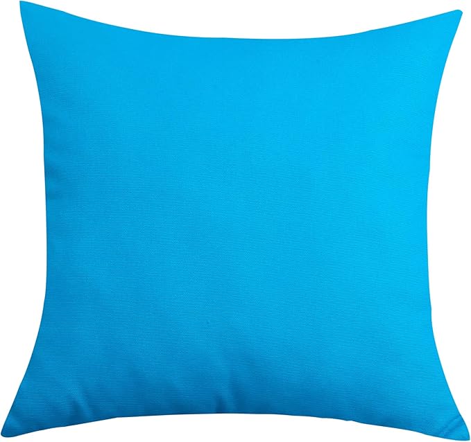 TangDepot Handmade Decorative Solid 100% Cotton Canvas Throw Pillow Covers/Pillow Shams, (26" x26" , Pacific Blue, 1 Count (Pack of 1))
