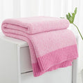 Carriediosa Heather Throw Blanket 50" X 60", 400GSM Ultra Soft Microfiber Fuzzy Fluffy Reversible Knitted Blankets Cozy Plush Lightweight and Warm Fall Throws for Couch, Bed, Sofa, Hot Pink