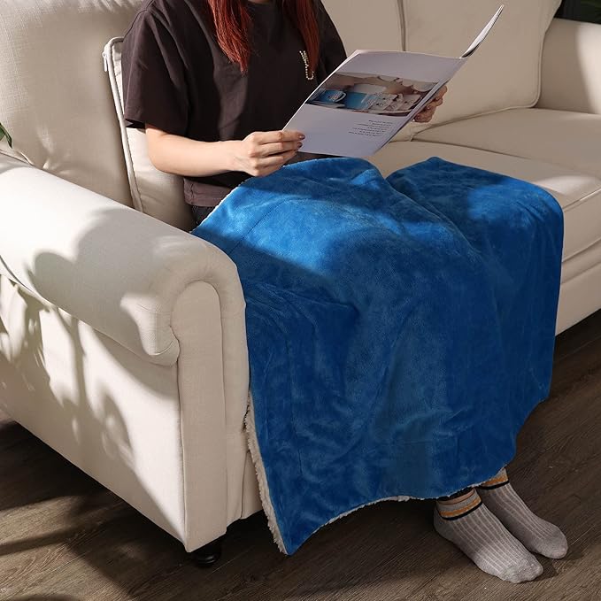 NANPIPER Baby Sherpa Blanket,Warm Toddler Throw Blanket,Soft Newborn Fleece Blanket for Winter (Princess Blue,30x40 inches)