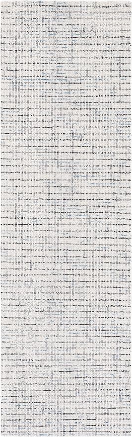 SAFAVIEH Abstract Collection Runner Rug - 2'3" x 8', Grey & Ivory, Handmade Wool, Ideal for High Traffic Areas in Living Room, Bedroom (ABT468J)