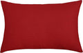 TangDepot Handmade Decorative Solid 100% Cotton Canvas Throw Pillow Covers/Pillow Shams, (12"x20", Deep Red)