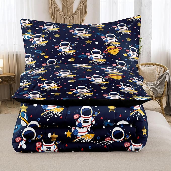 Tailor Shop Space Boys Comforter Sets King Size,Space Bedding Sets for Boys Kids Galaxy Comforter Teens with 1 Pillowcase……