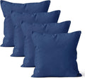 Encasa XO Throw Pillow Covers 20x20 in Set of 4 Cobalt Blue | No Inserts | Cotton Pillow Covers for Living Room, Bed, Sofa, Couch | Decorative Cushion Covers with Improved Zipper