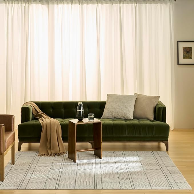 Nourison Nordic Ivory Grey 5' x 7' Scandinavian Area Rug - Easy Clean, Non Shedding, Bed Room, Living Room, Dining Room, Kitchen (5' x 7')
