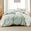 Bedsure Queen Comforter Set - Sage Green Bed Set, 3 Pieces Cute Floral Bedding, 1 Soft Reversible Botanical Flowers Comforter and 2 Pillow Shams