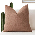 Foindtower Decorative Textured Boucle Throw Pillow Covers Accent Solid Pillow Cases Neutral Soft Cozy Couch Cushion Case for Chair Sofa Bedroom Living Room Home Decor 24x24 Inch,1PC,Dusty Orange Hazel