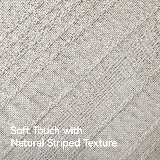 a moment Linen Pillow Covers Set of 2,Boho Farmhouse Throw Pillowcases Neutral Textured Decorative Covers for Couch Sofa Bed, Soft Linen Blend Accent Case Cushion Living Room Home Decor 20"x12"Ivory
