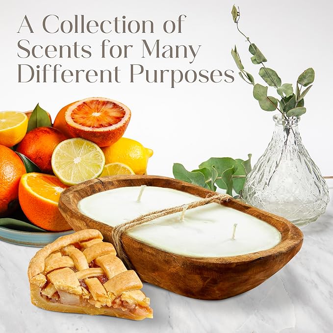 Dough Bowl Candle Co. Honeysuckle Jasmine Soy Candle - 3 Wick Rustic Farmhouse Coffee Table Decor, Odor Eliminator in Wooden Bowls, 20 Oz Wooden Dough Bowl Candle, All-Natural Gifts for Women or Men