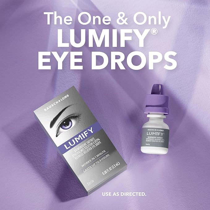 LUMIFY Eye Drops for Red Eyes, Redness Reliever for Brighter Looking Eyes, Works in 1 Minute & Lasts Up to 8 Hours, Eye Drops, 0.17 Fl Oz (5 mL)