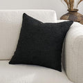 DOMVITUS Boucle Pillow Covers 18x18, Black Decorative Couch Pillows for Living Room, Throw Pillow Covers for Bedroom Chair Sofa Accent Couch Pillows Soft Cushion Case, 1PC