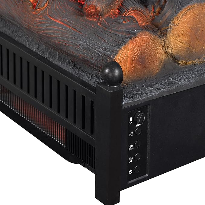 duraflame® Electric Log Set 1,000 Sq Ft Infrared Heater, Faux Logs Insert with LED Flames for Existing Fireplaces, Crackling Sounds, Remote Control Included