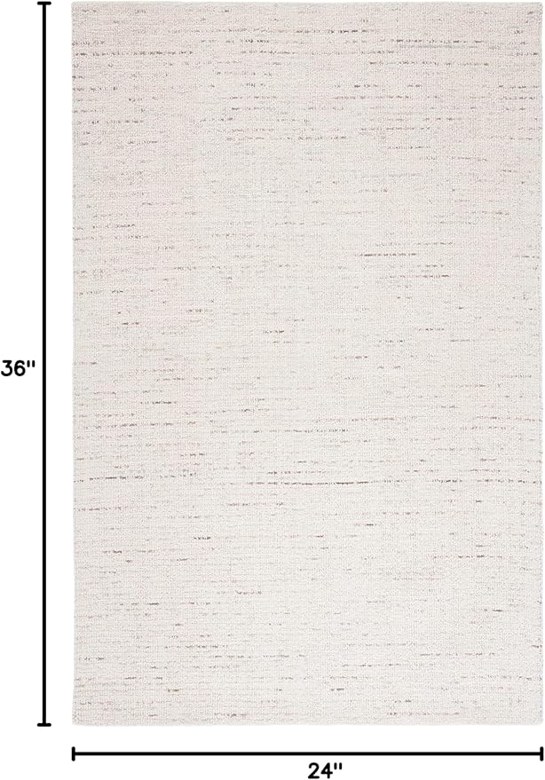 SAFAVIEH Abstract Collection Accent Rug - 2' x 3', Ivory & Brown, Handmade Wool, Ideal for High Traffic Areas in Entryway, Living Room, Bedroom (ABT468T)