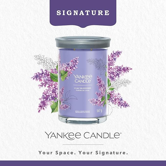 Yankee Candle Signature Scented Candle | Lilac Blossoms Large Tumbler Candle with Double Wicks | Soy Wax Blend Long Burning Candle | Perfect Gifts for Women