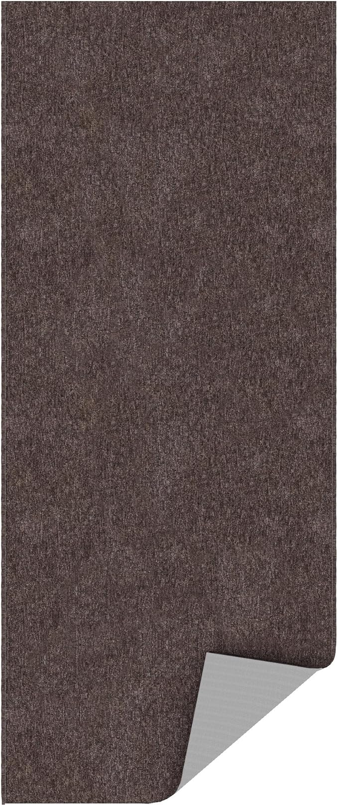 Ottomanson 2'7" x 15' Ultra-Thin Hallway Runner Rug - Durable Non-Slip Carpet for High-Traffic Areas - Fits Under Doors for Seamless Entry - Ideal for Kitchen, Entryway, Bedroom & Living Room, Brown