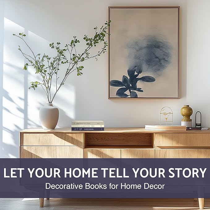 Book Decor Set – Decorative Books for Home Decor, Dark Navy Indigo Blue Accents for Coffee Table, Entry Table or Shelves, Fake Books for Bookshelf Decoration