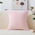 Home Brilliant Euro Sham 26x26 Pillow Cover Large Super Soft Striped Velvet Couch Throw Pillow Cover for Wedding, 66x66 cm, Blush Pink