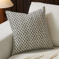 Floral Pillow Covers 18x18 Pillow Cover Block Print Couch Pillows for Living Room Decorative Neutral Accent Throw Pillow Covers, 1PC, Charcoal Black