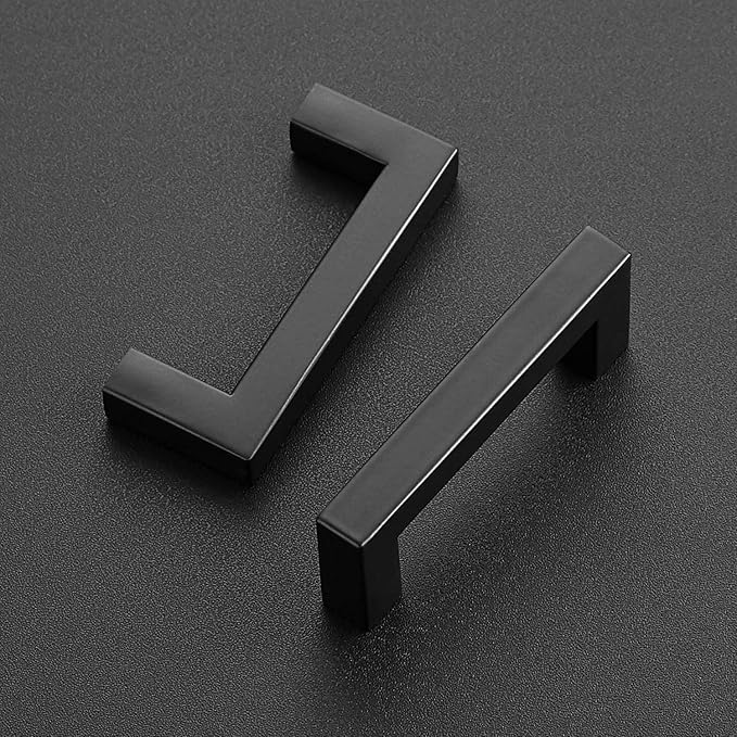 Ravinte 20 Pack Black Cabinet Pulls 3 Inch Square Kitchen Cabinet Handles Matte Black Kitchen Hardware for Drawer Pulls Drawer Handles Come with Screwdriver
