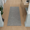 Ottomanson 2' x 10' Ultra-Thin Hallway Runner Rug - Durable Non-Slip Carpet for High-Traffic Areas - Fits Under Doors for Seamless Entry - Ideal for Kitchen, Entryway, Bedroom & Living Room, Gray