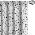 Ambesonne Black and White Window Curtains Pack of 2, Vintage Swirls Pattern with Monochrome Ornamental Old-Fashioned Design, Lightweight Set with Rod Pocket, 4 Panels of - 28" x 95", Black White