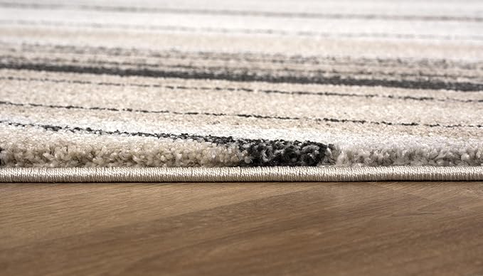 RUG BRANCH New Zealand Plush 5' x 8' (5'3" X 7'5") Scandinavian Indoor Area Rug, Contemporary, Cream Beige - Living Room, Bedroom, Dining Room, and Kitchen