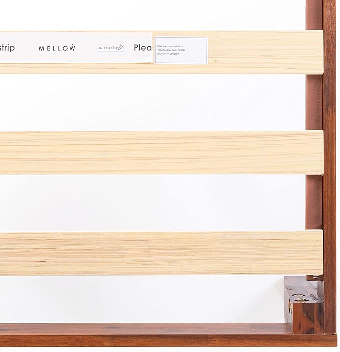 Mellow Naturalista Classic 12-Inch Solid Wood Platform Bed | Wooden Slats, No Box Spring Needed, Easy Assembly | Twin, Cherry