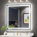 TokeShimi 36x36 LED Bathroom Vanity Mirror with Lights 3 Colors,LED Mirror for Bathroom,Front Lit + Backlit Stepless Dimmable,Anti-Fog,Memory,HD Tempered Glass,UL Listed,Waterproof