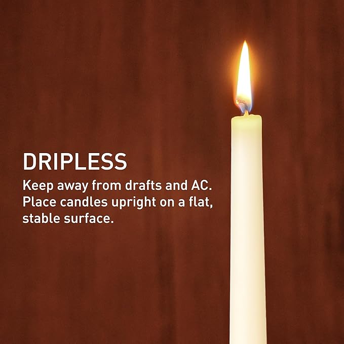 Viyffo Taper Candles 12 Inch – 12 Pack Ivory, Dripless, Unscented, Smokeless – 8 Hour Burn – Tall Candlesticks for Wedding, Dinner, Holiday, Party, Home Decor