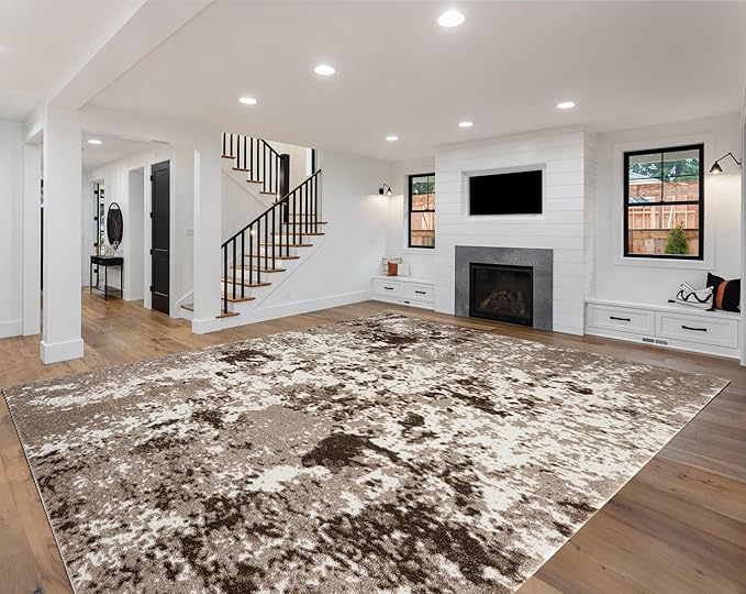 Keen Home Design Area Rugs - 12x15 Non-Shedding, Abstract Rugs for Kitchen, Living Room, Bedroom, Dining Room, Entryway - Size: 12' x 15', Multi