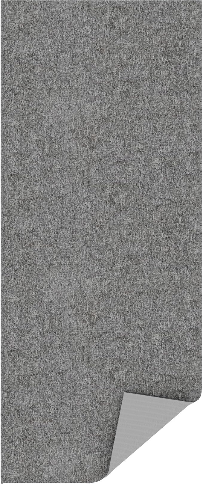 Ottomanson 2' x 15' Ultra-Thin Hallway Runner Rug - Durable Non-Slip Carpet for High-Traffic Areas - Fits Under Doors for Seamless Entry - Ideal for Kitchen, Entryway, Bedroom & Living Room, Gray