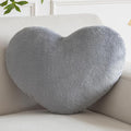 Xiashrk Heart Pillow, Heart Shaped Pillow for Bed Couch, Soft Decorative Heart Throw Pillow, Cute Decorate Pillows, Heart Pillows for Bedroom Living Room (Light Grey, Large 19.6"x15.7")
