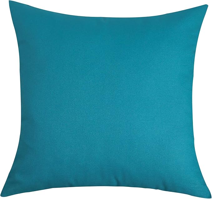 TangDepot Set of 2 Handmade Decorative Solid 100% Cotton Canvas Throw Pillow Covers/Cushion Covers, 45 Colors Available - (16"x16" 2 Pieces, Blue Ashes)