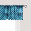 Ambesonne Fish Scale Window Valance Pack of 2, Nautical Design Realistic Graphic Water Drops on Half Circles Print, Rod Pocket Curtain Valances for Kitchen Bedroom, 54" X 18", Blue and Turquoise