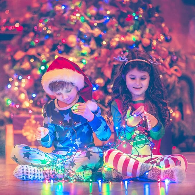 JMEXSUSS 8 Modes Christmas Tree Lights Multicolor, 250 LED Christmas Lights Indoor, 91.5ft Green Wire Waterproof Christmas Light Outdoor for Tree Party Garden Patio Christmas Decoration