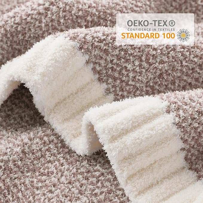 Snuggle Sac Queen Size Bedding Blanket Taupe,Super Soft Warm Microfiber Blankets Cozy Knit Fuzzy Plush Bed Blankets,Heather Taupe, 90x90 inches
