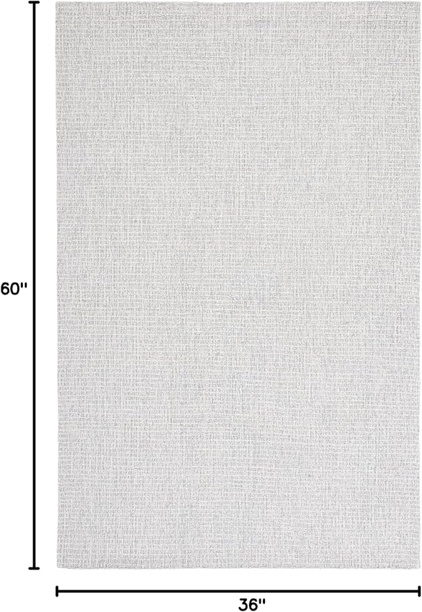 SAFAVIEH Abstract Collection Accent Rug - 3' x 5', Light Grey & Ivory, Handmade Wool, Ideal for High Traffic Areas in Entryway, Living Room, Bedroom (ABT468F)