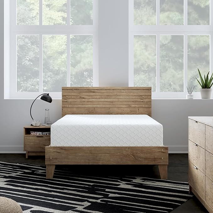 Signature Design by Ashley Full Size Chime 12 Inch Medium Firm Memory Foam Mattress with Green Tea & Charcoal Gel for Pressure Relief, Fiberglass Free, Mattress In A Box
