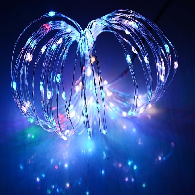 ANJAYLIA Fairy Lights, 10Ft/3M 30leds Multi Color LED String Lights Party Home Festival Valentine's Day Decorations Battery Operated Lights, RGB