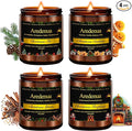 Christmas Candles Set | 4 Pack Winter Holiday Scented Candles, Soy Candles for Home Scented - Xmas Candle Gifts for Women and Men - Scents of Christmas Fir/Spices/Cookies/Fireplace